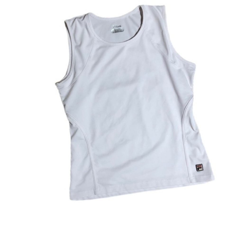 Fila white tank top activewear exercise lined XL